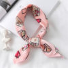 Design Print Silk Hair Small Square Neck Scarf - Image 3