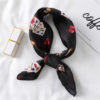Design Print Silk Hair Small Square Neck Scarf - Image 5