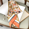 Elegant Floral Print Silk Neck Scarf - Image 14