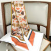 Elegant Floral Print Silk Neck Scarf - Image 15