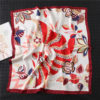 Fashion Floral Silk Square Scarf - Image 5