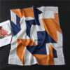 Fashion Geometric Print Silk Square Scarf - Image 4