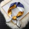 Fashion Geometric Print Silk Square Scarf - Image 5