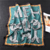Fashion Latter Print Silk Square Scarf - Image 6