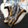 Fashion Latter Print Silk Square Scarf - Image 5