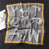 Fashion Latter Print Silk Square Scarf - Image 4