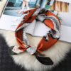 Fashion Latter Print Silk Square Scarf - Image 3