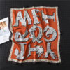 Fashion Latter Print Silk Square Scarf - Image 2