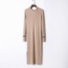 Fashion Long Sleeve Slim Sexy Split Body Con Casual Sweater Dress - Image 5