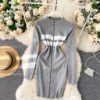 Fashion Striped Elastic Slim Pencil Body Con Dress - Image 5