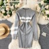 Fashion Striped Elastic Slim Pencil Body Con Dress - Image 6