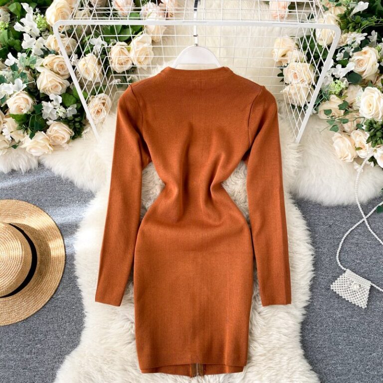 Fashion Striped Elastic Slim Pencil Body Con Dress - Image 11
