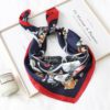 Floral Print Silk Square Neck Scarves