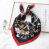 Floral Print Silk Square Neck Scarves - Image 3