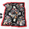 Floral Print Silk Square Neck Scarves - Image 4