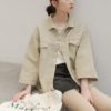 Harajuku Streetwear Solid Turn Down Collar Pockets Coat