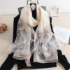 High Quality Embroidery Floral Silk Wool Scarf - Image 10