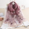 High Quality Embroidery Floral Silk Wool Scarf - Image 4
