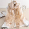 High Quality Embroidery Floral Silk Wool Scarf - Image 5