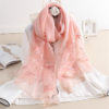 High Quality Embroidery Floral Silk Wool Scarf - Image 6