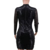 Jewel Neck Sequins Long Sleeves Polyester Sexy Bodycon Dress - Image 4