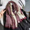Letter Striped Print Warm Scarf - Image 3