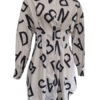 Letters Lapels Collar Buttons Long Sleeves Polyester Print Stretch Shirt Midi Dresses - Image 6
