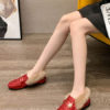 Loafers PU Leather Round Toe Pearls Flat Heel Shoes - Image 3