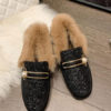 Loafers PU Leather Round Toe Pearls Flat Heel Shoes - Image 7