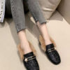 Loafers PU Leather Round Toe Pearls Flat Heel Shoes - Image 9