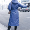 Long Pockets Lace Up Long Sleeves Casual Hooded Coat Outerwear - Image 2