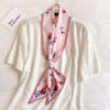 Long Silk Floral Print Neck Scarves