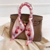 Long Silk Floral Print Neck Scarves - Image 3