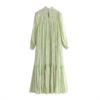 Long Sleeve Loose Pleated Dress - Image 3