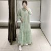 Long Sleeve Loose Pleated Dress