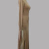 Long Sleeves Jewel Neck Irregular Polyester Floor Length Split Maxi Dresses - Image 4