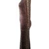 Long Sleeves Leopard Print High Collar Polyester Floor Length Maxi Dresses - Image 2