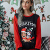 Long Sleeves Polyester Christmas Pattern Jewel Neck T Shirt - Image 5