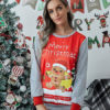 Long Sleeves Polyester Christmas Pattern Jewel Neck T Shirt - Image 6