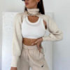 Long Sleeves Turn Collar Acrylic Sweaters
