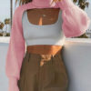 Long Sleeves Turn Collar Acrylic Sweaters - Image 7