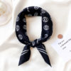 Printed Real Silk Small Square Neck Scarf