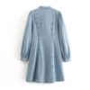 Puff Long Sleeve High Street Button Up Dress - Image 4