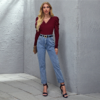 Rib-Knitted Solid Elegant T-shirts - Image 10
