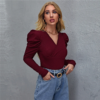 Rib-Knitted Solid Elegant T-shirts - Image 6