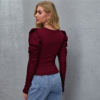 Rib-Knitted Solid Elegant T-shirts - Image 7