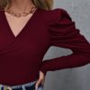 Rib-Knitted Solid Elegant T-shirts - Image 9