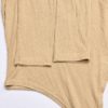Sexy U Neck Solid Color Long Sleeve Bodysuit Top - Image 21