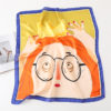 Square Neck Tie Cartoon Girl Print Silk Scarf - Image 3