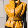 Stand Collar Sleeveless Leather Vest Jacket